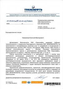 Отзыв Паспорт безопасности головного офиса ПАО "Транснефть"